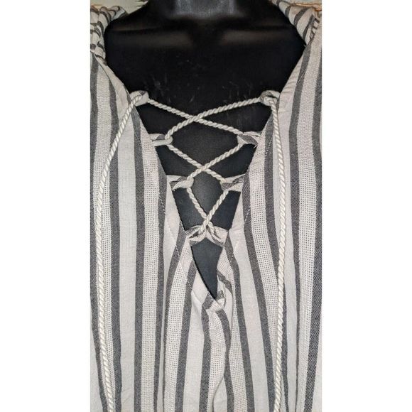 Billa Bong Same Story Hoodie Gray/White Striped Long Sleeve Hoodie-M-NWT - Picture 3 of 8